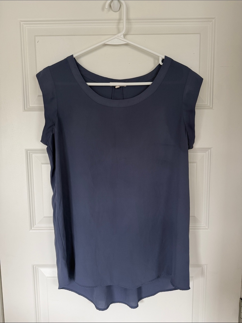 Pleione Women's Short Sleeve Round Neck Top - Steel Blue